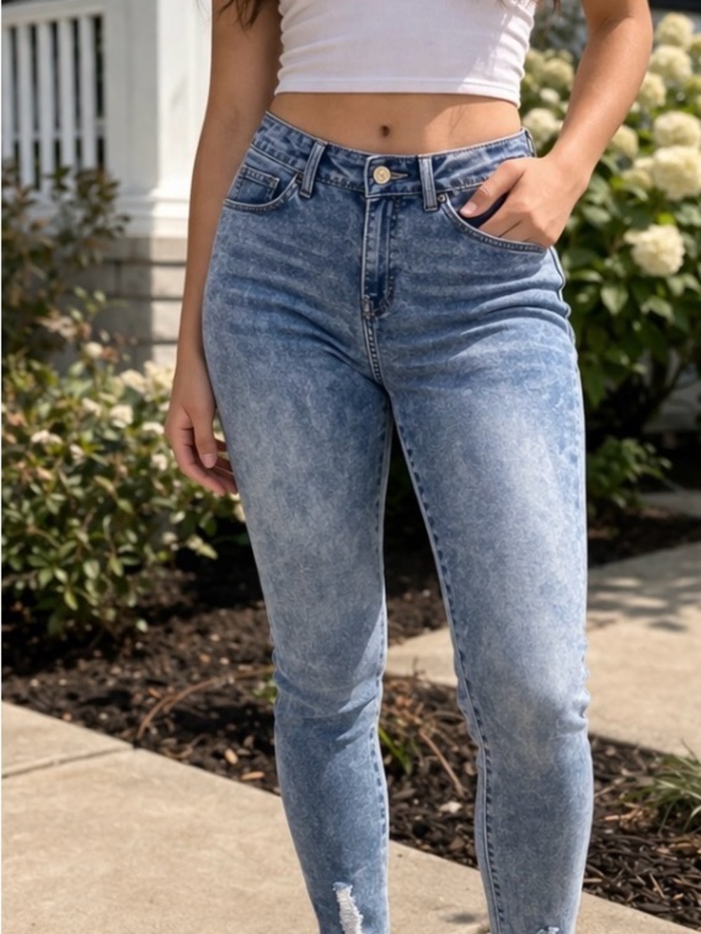 Celebrity Pink Faded Acid Wash Blue High-Rise Jeggings